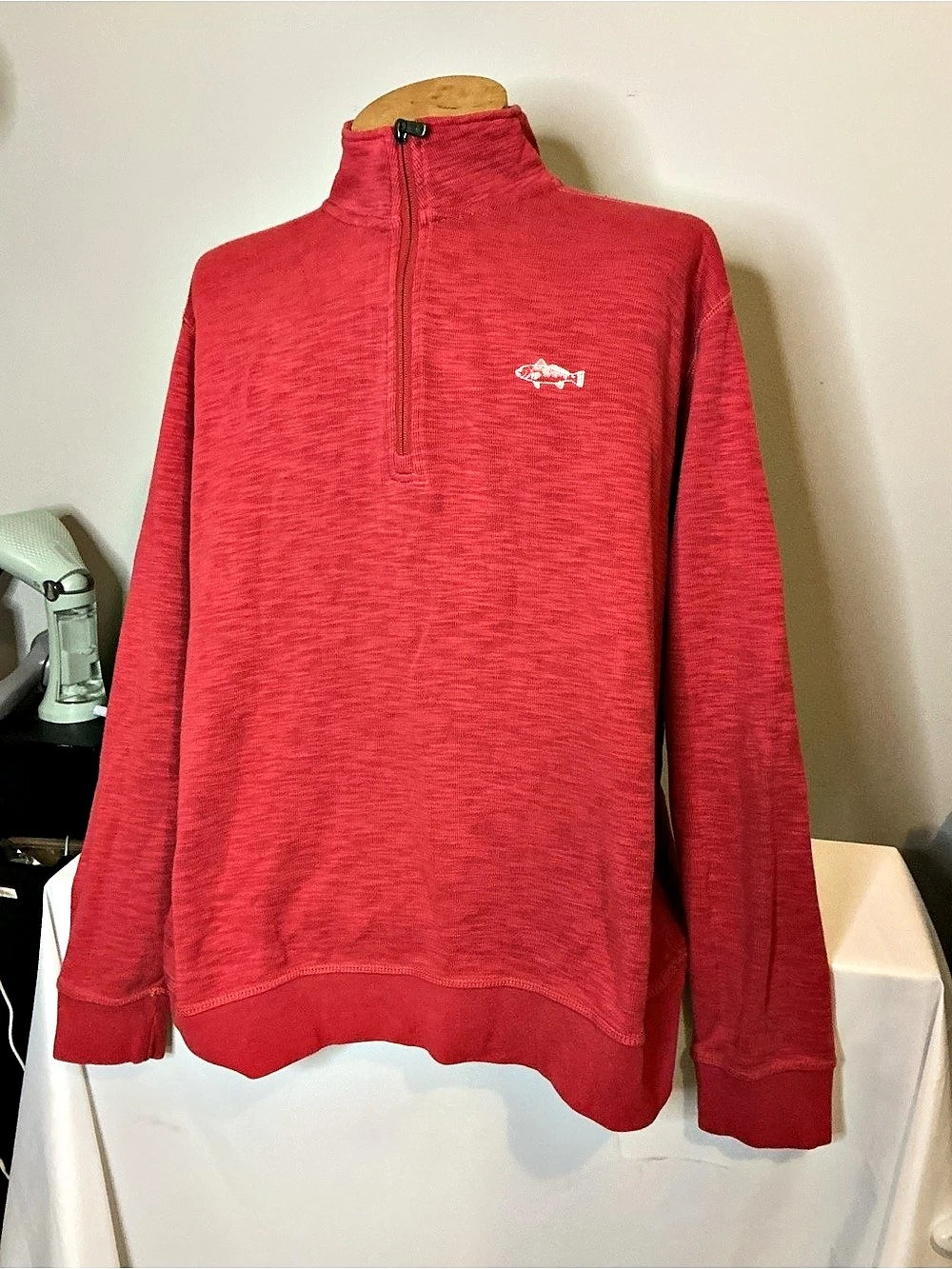 Orvis Men's Quarter-Zip Pullover Red XL Like New
